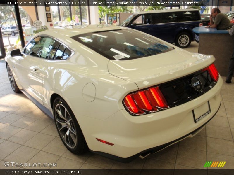 50th Anniversary Wimbledon White / 50th Anniversary Cashmere 2015 Ford Mustang 50th Anniversary GT Coupe