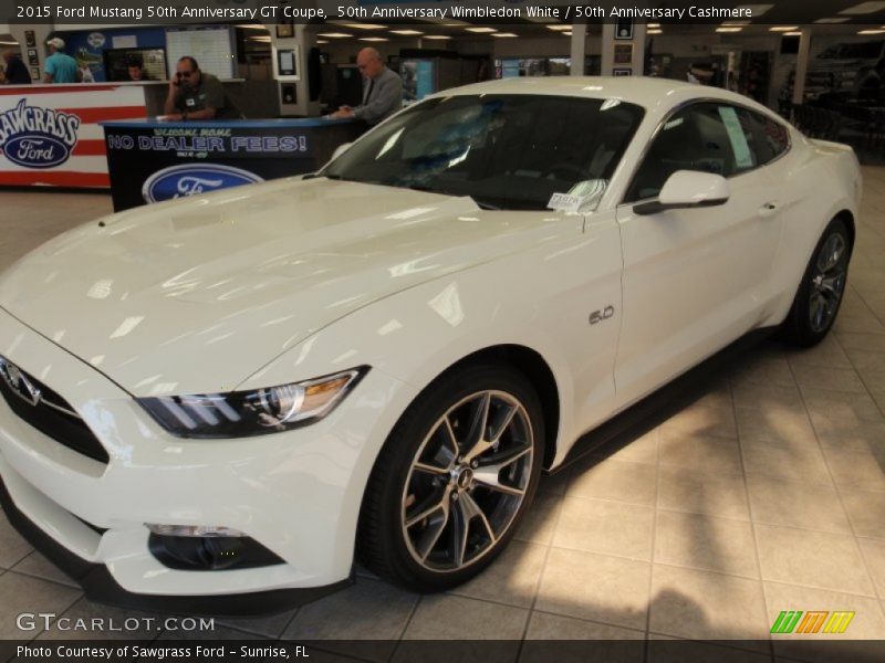 50th Anniversary Wimbledon White / 50th Anniversary Cashmere 2015 Ford Mustang 50th Anniversary GT Coupe