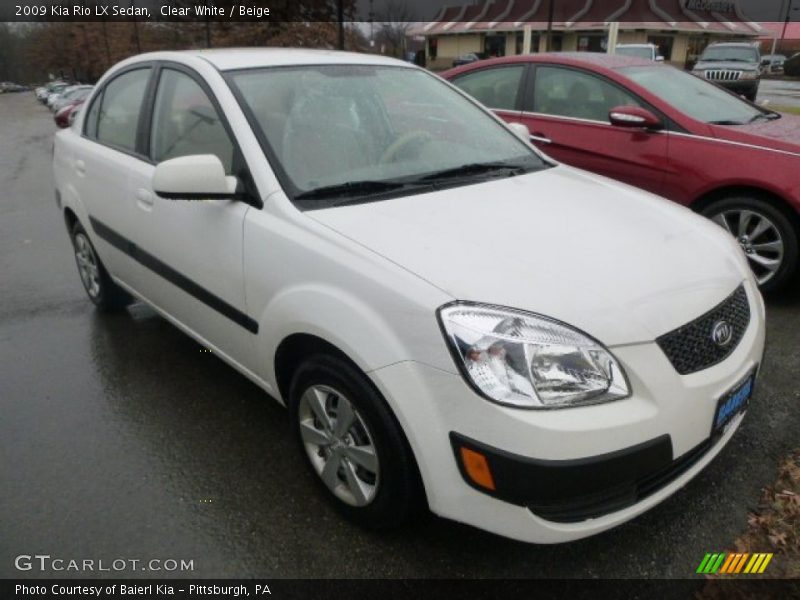 Clear White / Beige 2009 Kia Rio LX Sedan