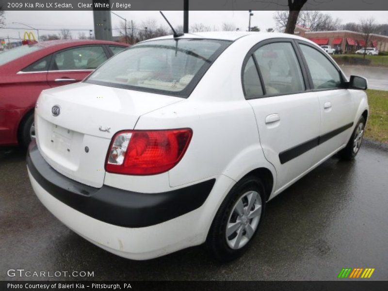 Clear White / Beige 2009 Kia Rio LX Sedan