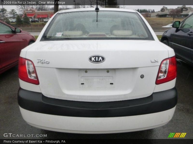 Clear White / Beige 2009 Kia Rio LX Sedan