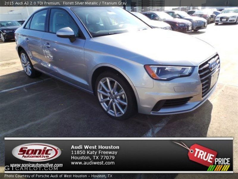 Florett Silver Metallic / Titanium Gray 2015 Audi A3 2.0 TDI Premium