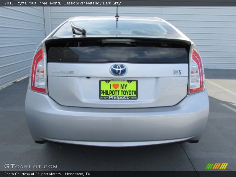 Classic Silver Metallic / Dark Gray 2015 Toyota Prius Three Hybrid