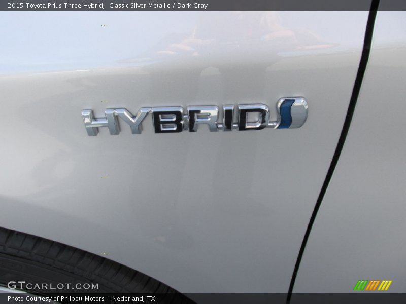 Classic Silver Metallic / Dark Gray 2015 Toyota Prius Three Hybrid