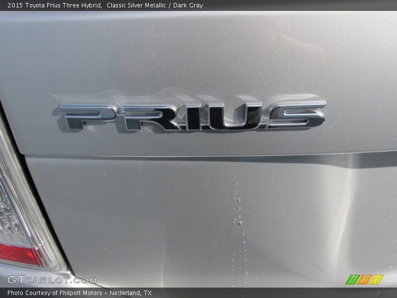 Classic Silver Metallic / Dark Gray 2015 Toyota Prius Three Hybrid