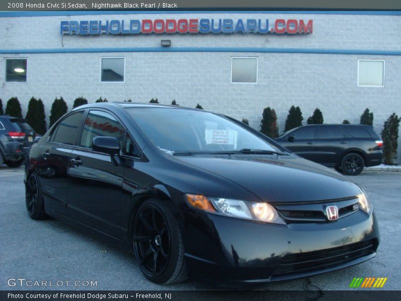 Nighthawk Black Pearl / Black 2008 Honda Civic Si Sedan