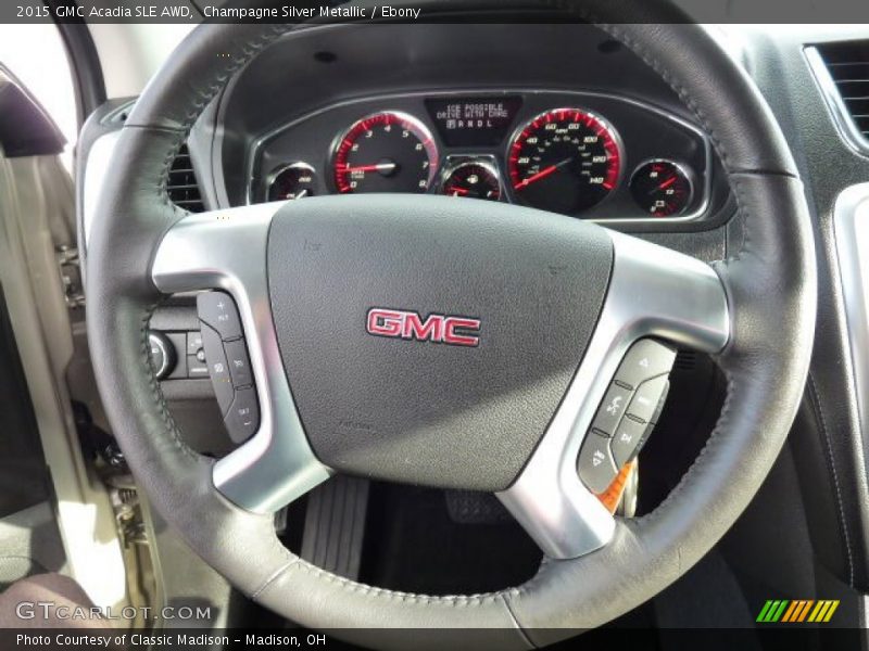 Champagne Silver Metallic / Ebony 2015 GMC Acadia SLE AWD