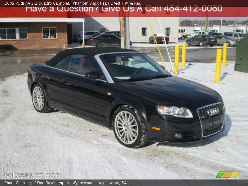 Phantom Black Pearl Effect / Wine Red 2009 Audi A4 3.2 quattro Cabriolet