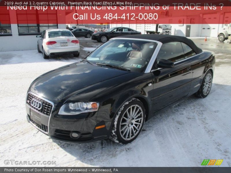 Phantom Black Pearl Effect / Wine Red 2009 Audi A4 3.2 quattro Cabriolet