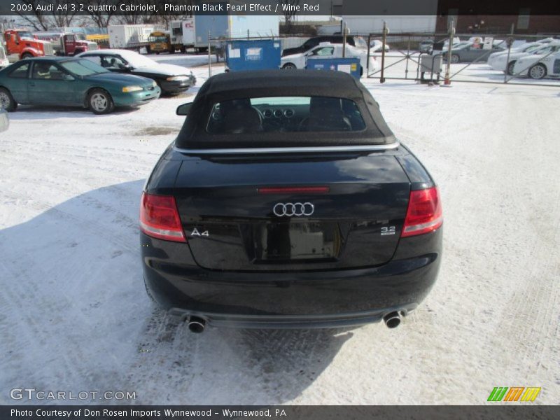 Phantom Black Pearl Effect / Wine Red 2009 Audi A4 3.2 quattro Cabriolet