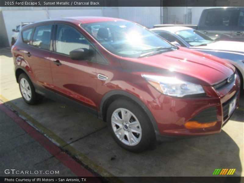 Sunset Metallic / Charcoal Black 2015 Ford Escape S