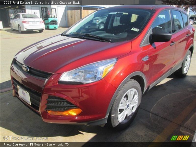 Sunset Metallic / Charcoal Black 2015 Ford Escape S