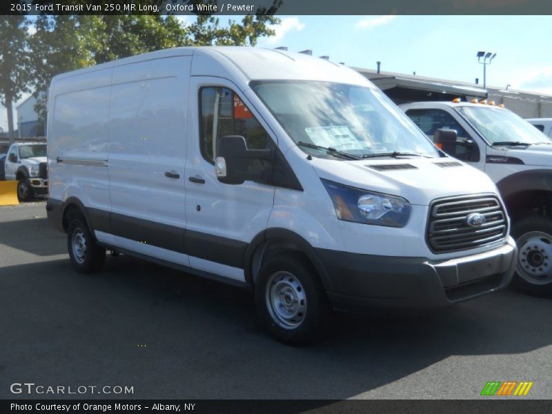 Oxford White / Pewter 2015 Ford Transit Van 250 MR Long