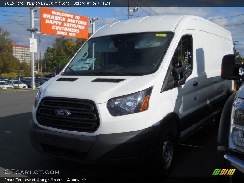 Oxford White / Pewter 2015 Ford Transit Van 250 MR Long