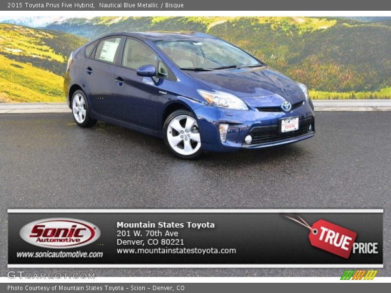 Nautical Blue Metallic / Bisque 2015 Toyota Prius Five Hybrid