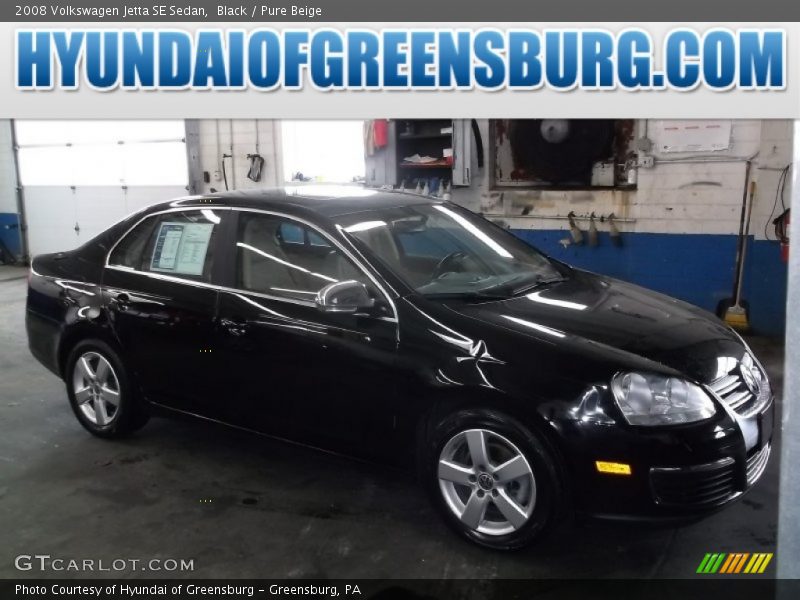 Black / Pure Beige 2008 Volkswagen Jetta SE Sedan