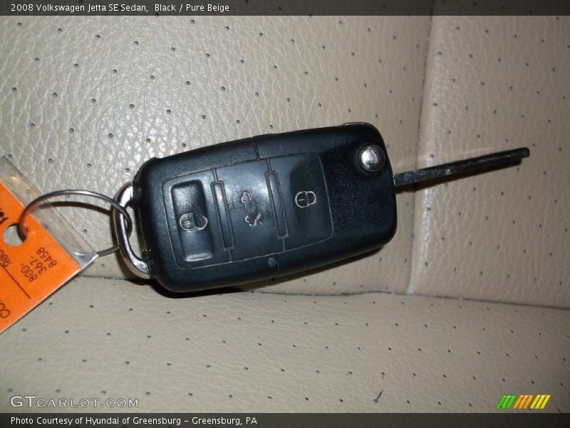 Black / Pure Beige 2008 Volkswagen Jetta SE Sedan