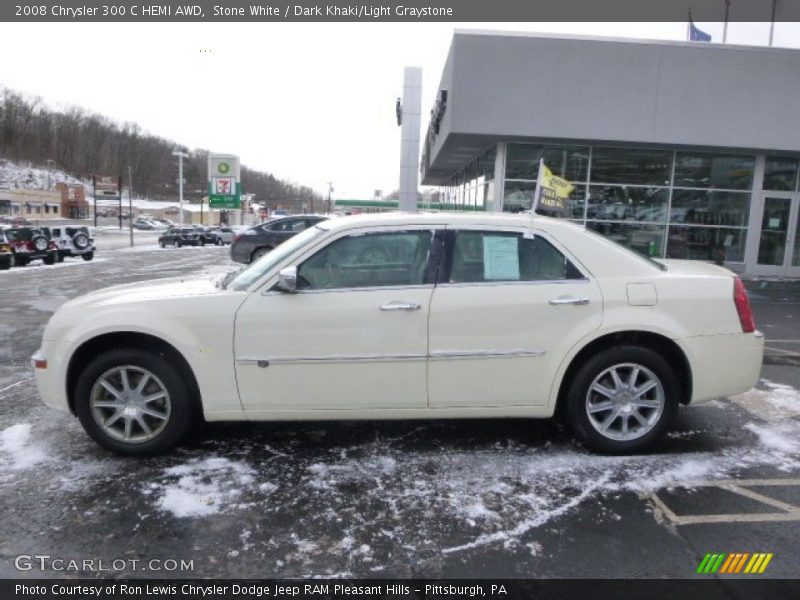 Stone White / Dark Khaki/Light Graystone 2008 Chrysler 300 C HEMI AWD