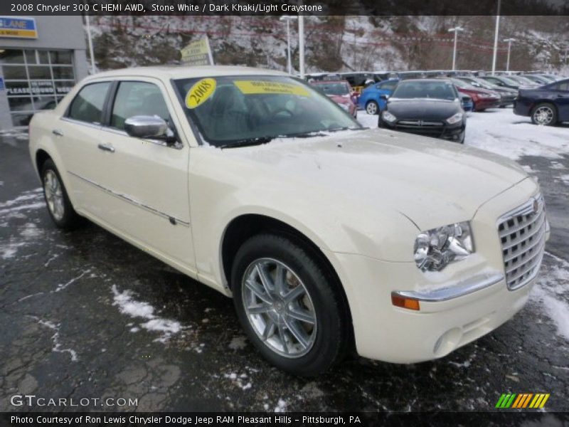 Stone White / Dark Khaki/Light Graystone 2008 Chrysler 300 C HEMI AWD