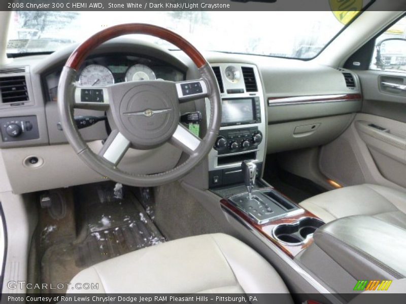 Stone White / Dark Khaki/Light Graystone 2008 Chrysler 300 C HEMI AWD