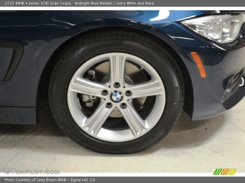 Midnight Blue Metallic / Ivory White and Black 2015 BMW 4 Series 428i Gran Coupe