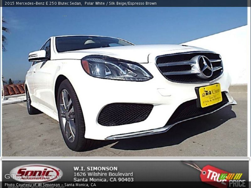 Polar White / Silk Beige/Espresso Brown 2015 Mercedes-Benz E 250 Blutec Sedan