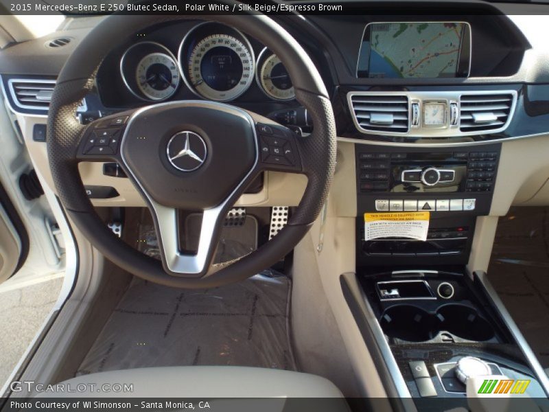 Polar White / Silk Beige/Espresso Brown 2015 Mercedes-Benz E 250 Blutec Sedan