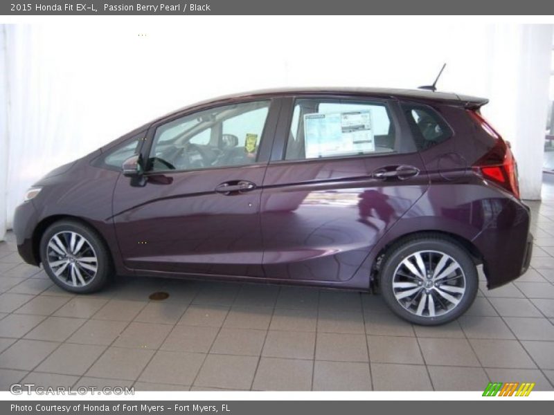Passion Berry Pearl / Black 2015 Honda Fit EX-L
