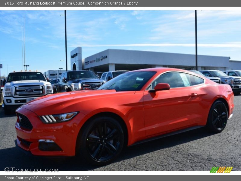 Competition Orange / Ebony 2015 Ford Mustang EcoBoost Premium Coupe