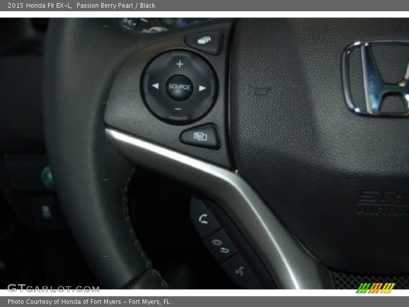 Passion Berry Pearl / Black 2015 Honda Fit EX-L