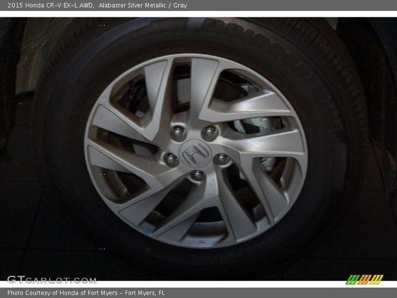 Alabaster Silver Metallic / Gray 2015 Honda CR-V EX-L AWD