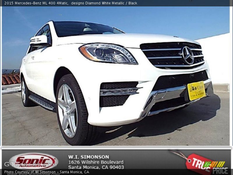 designo Diamond White Metallic / Black 2015 Mercedes-Benz ML 400 4Matic