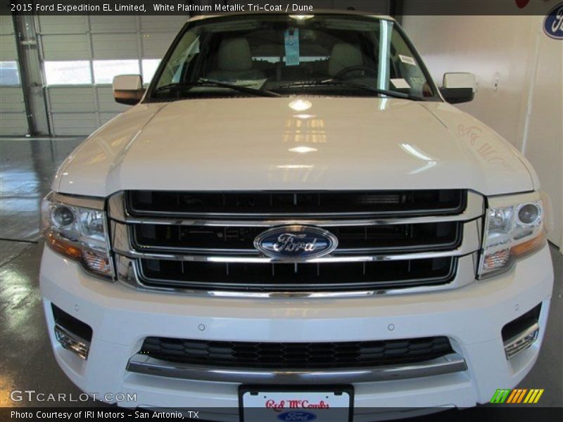 White Platinum Metallic Tri-Coat / Dune 2015 Ford Expedition EL Limited