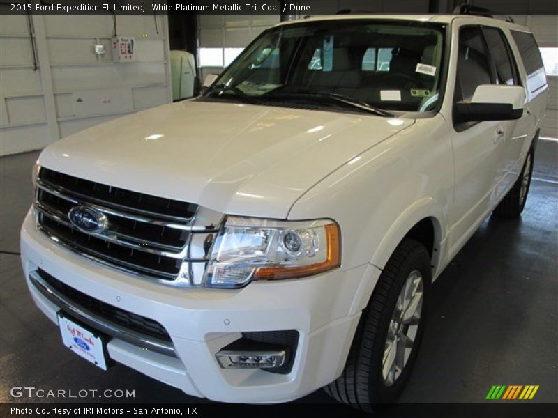 White Platinum Metallic Tri-Coat / Dune 2015 Ford Expedition EL Limited
