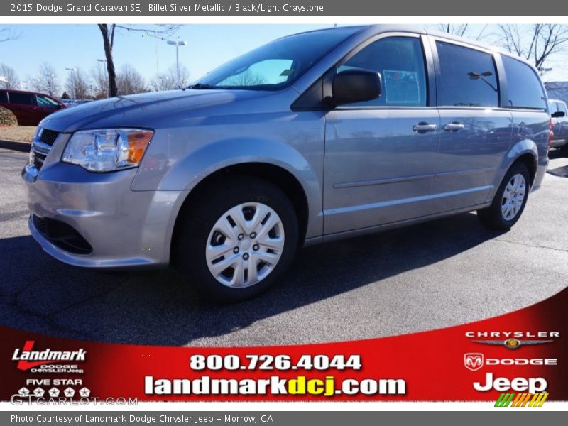Billet Silver Metallic / Black/Light Graystone 2015 Dodge Grand Caravan SE