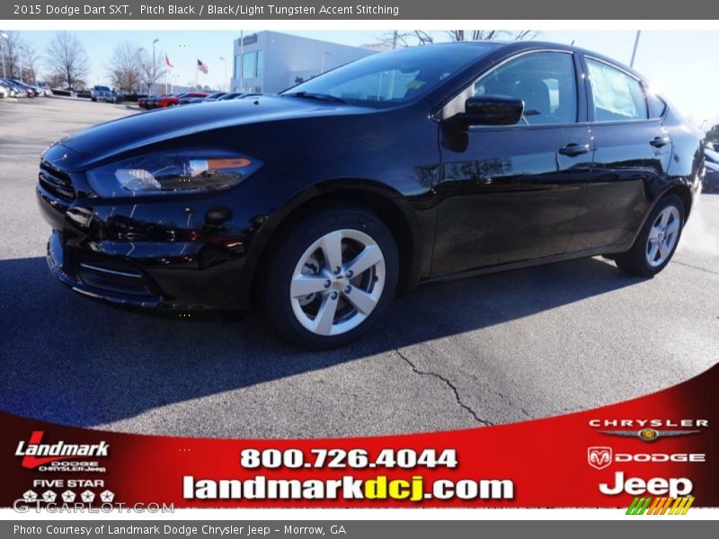 Pitch Black / Black/Light Tungsten Accent Stitching 2015 Dodge Dart SXT
