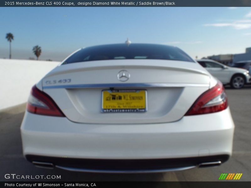 designo Diamond White Metallic / Saddle Brown/Black 2015 Mercedes-Benz CLS 400 Coupe