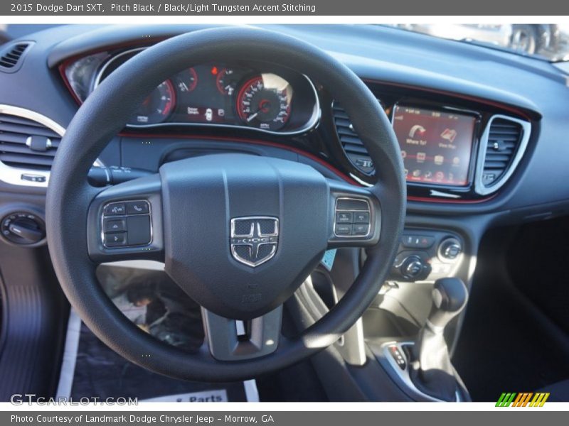 Pitch Black / Black/Light Tungsten Accent Stitching 2015 Dodge Dart SXT