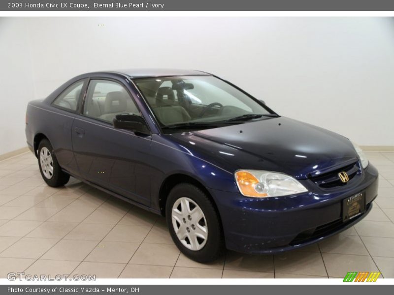 Eternal Blue Pearl / Ivory 2003 Honda Civic LX Coupe