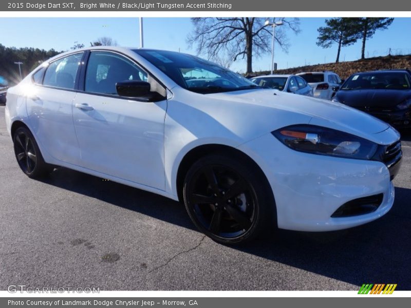Bright White / Black/Light Tungsten Accent Stitching 2015 Dodge Dart SXT