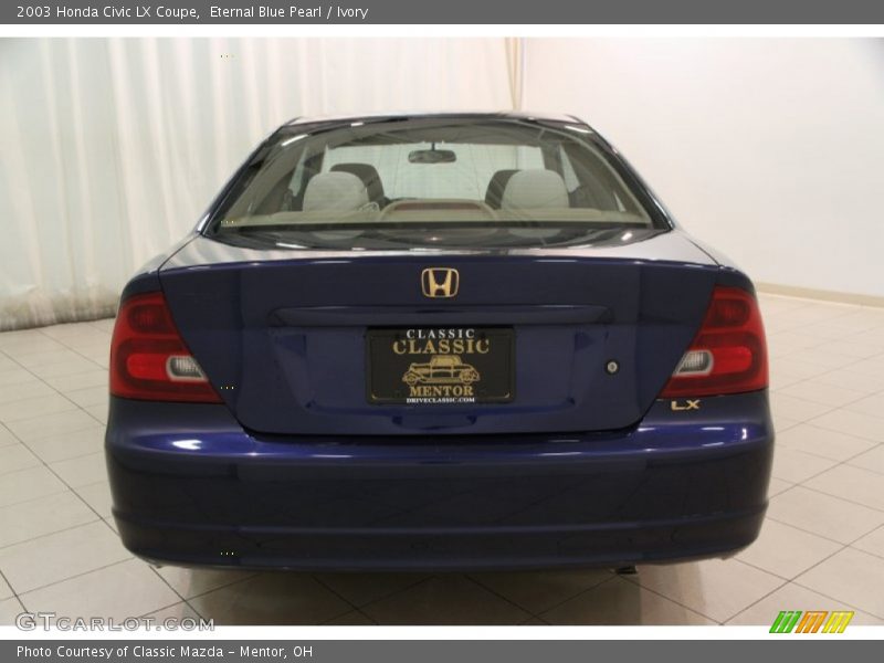Eternal Blue Pearl / Ivory 2003 Honda Civic LX Coupe