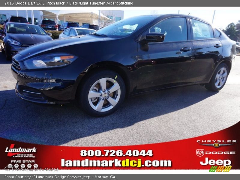 Pitch Black / Black/Light Tungsten Accent Stitching 2015 Dodge Dart SXT