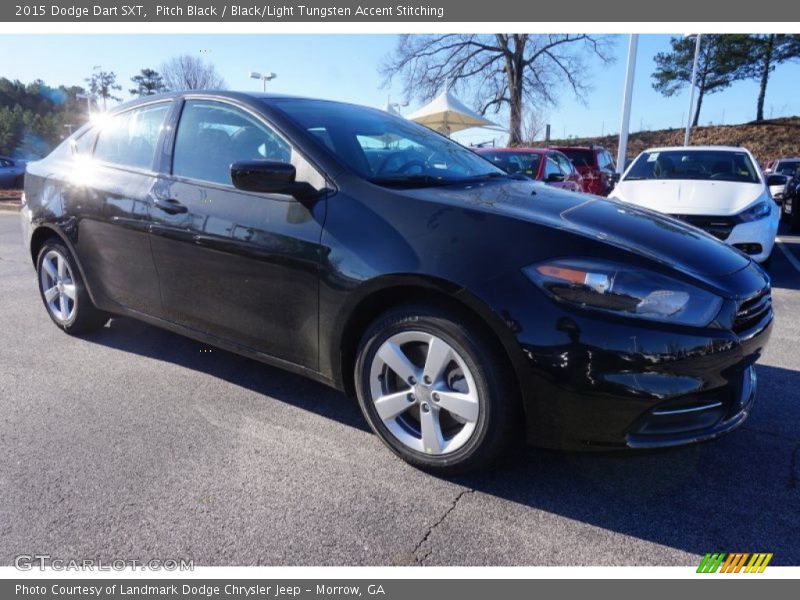 Pitch Black / Black/Light Tungsten Accent Stitching 2015 Dodge Dart SXT