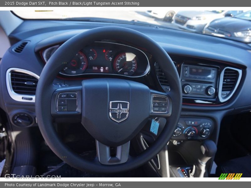 Pitch Black / Black/Light Tungsten Accent Stitching 2015 Dodge Dart SXT