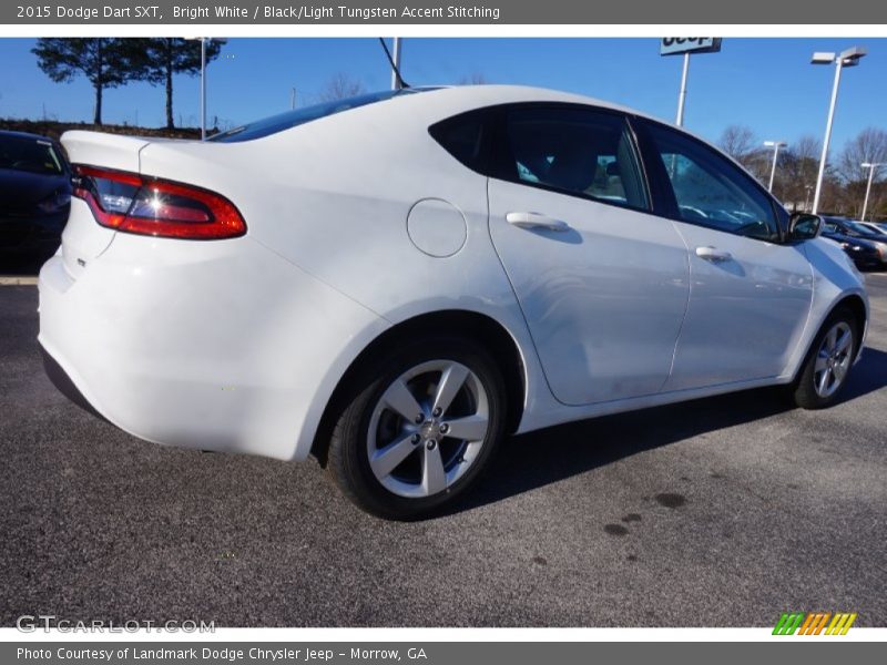 Bright White / Black/Light Tungsten Accent Stitching 2015 Dodge Dart SXT