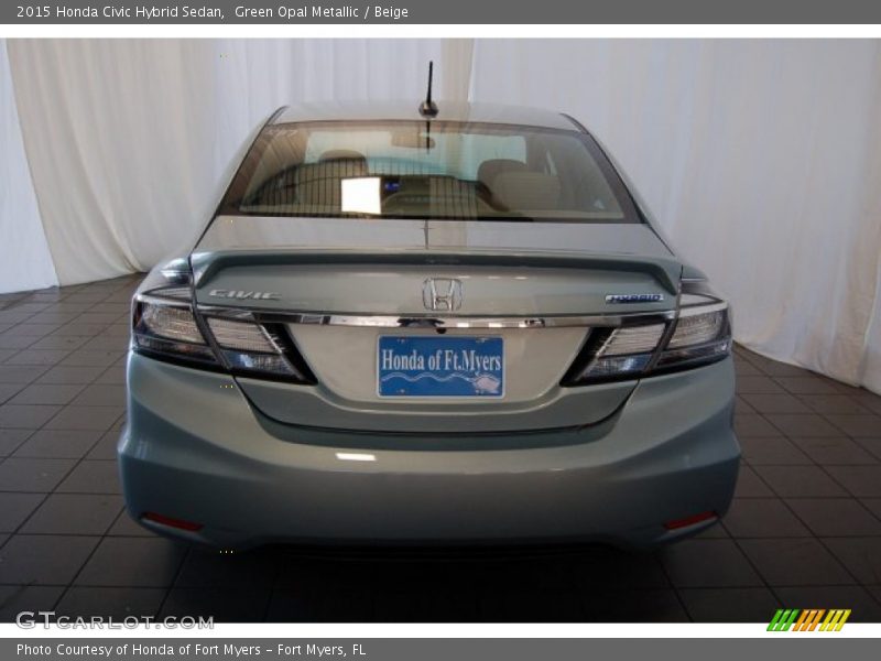 Green Opal Metallic / Beige 2015 Honda Civic Hybrid Sedan