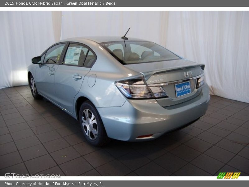 Green Opal Metallic / Beige 2015 Honda Civic Hybrid Sedan