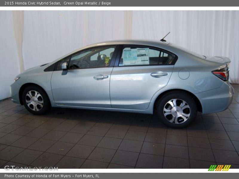 Green Opal Metallic / Beige 2015 Honda Civic Hybrid Sedan