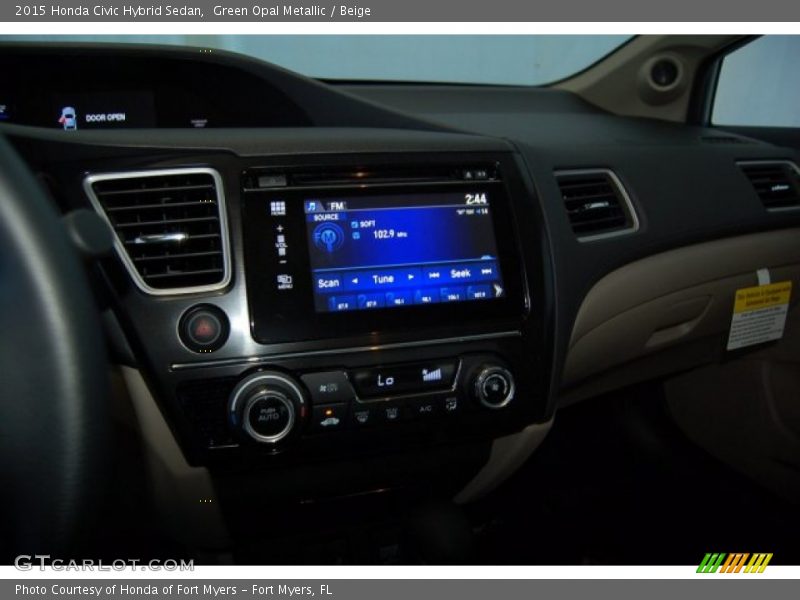 Green Opal Metallic / Beige 2015 Honda Civic Hybrid Sedan