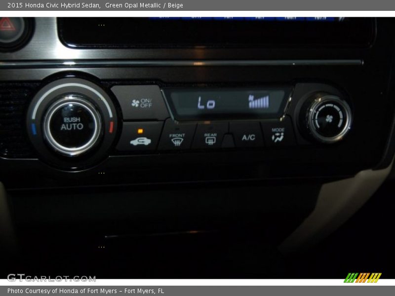 Green Opal Metallic / Beige 2015 Honda Civic Hybrid Sedan